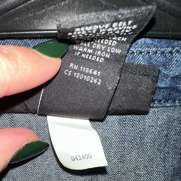 Lane Bryant Plus Size Tunic Shirt Denim Dress Rolltab Sleeves Pockets - Picture 10 of 13